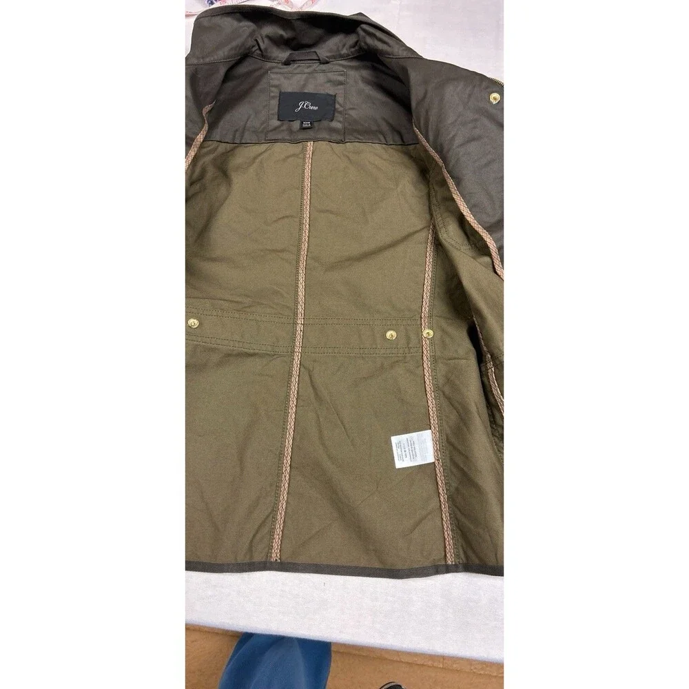 J. Crew Womens XXS Jacket The Downtown Field Utility Jacket Wax Coated Green